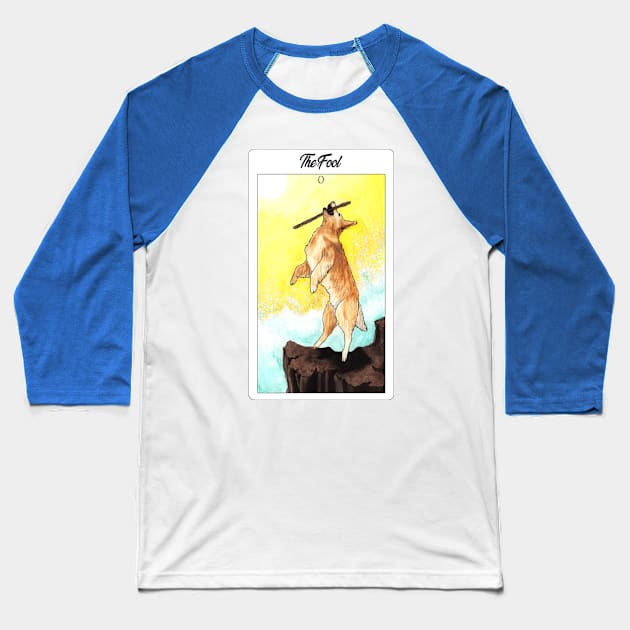 The Fool Dog Card Baseball T-Shirt by Heather Dorsch Creations